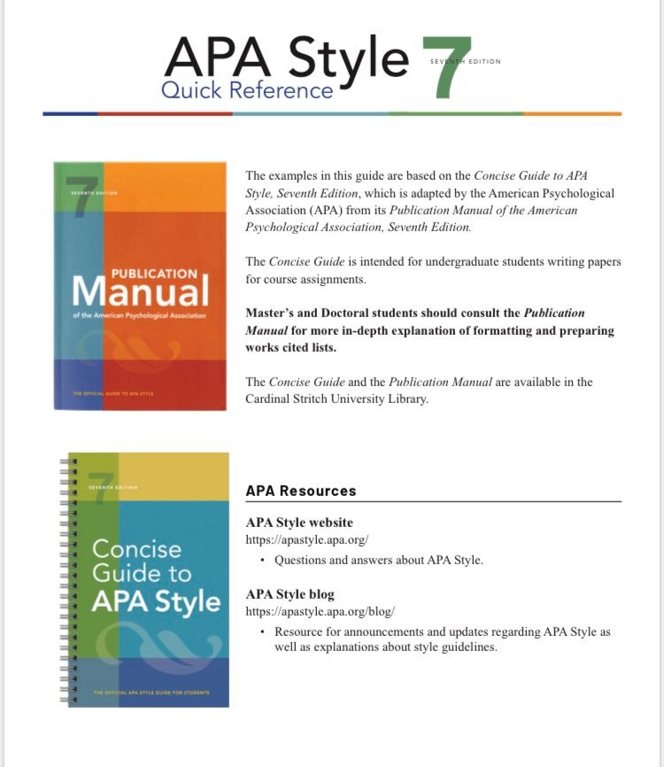 ‏دليل الجمعية الأمريكية لعلم النفس النسخة 7 للتوثيق العلمي APA style الجديد (نسخة مختصرة ومبسطة).